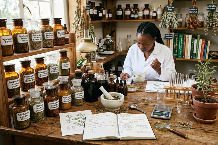 Traditional and herbal medicine botanical research workspace